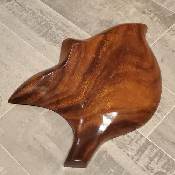 Vintage 3 Section Beautiful Monkey Pod Tray - Picture 5 of 5